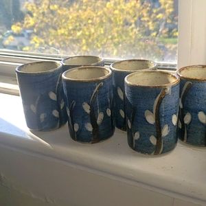 RARE Set of 6 Otagiri Ceramic Pussywillow Cups